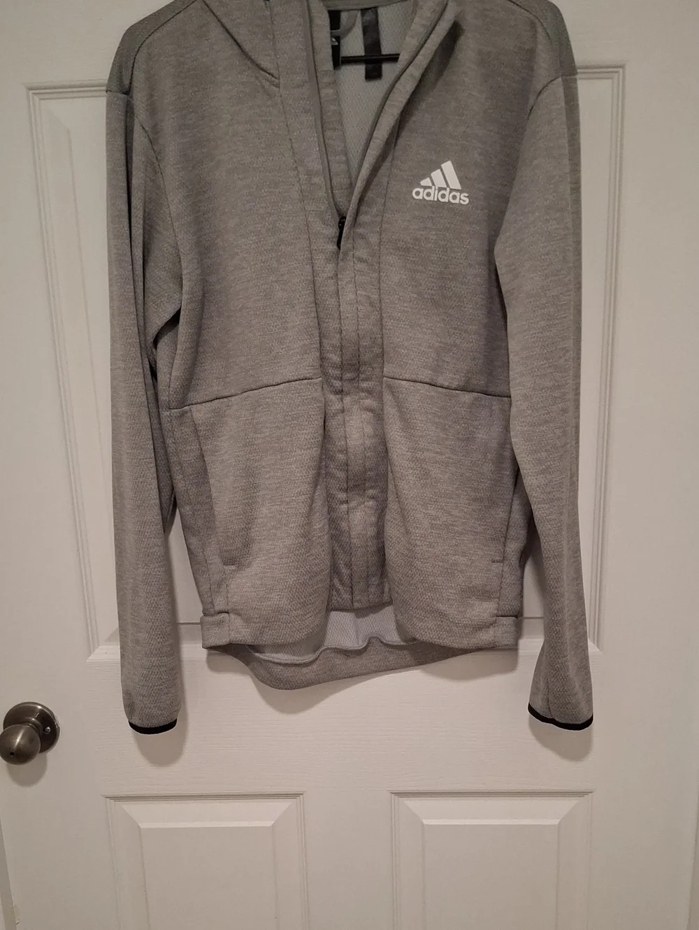 Adidas  Light Gray Hooded Full-Zip Jacket